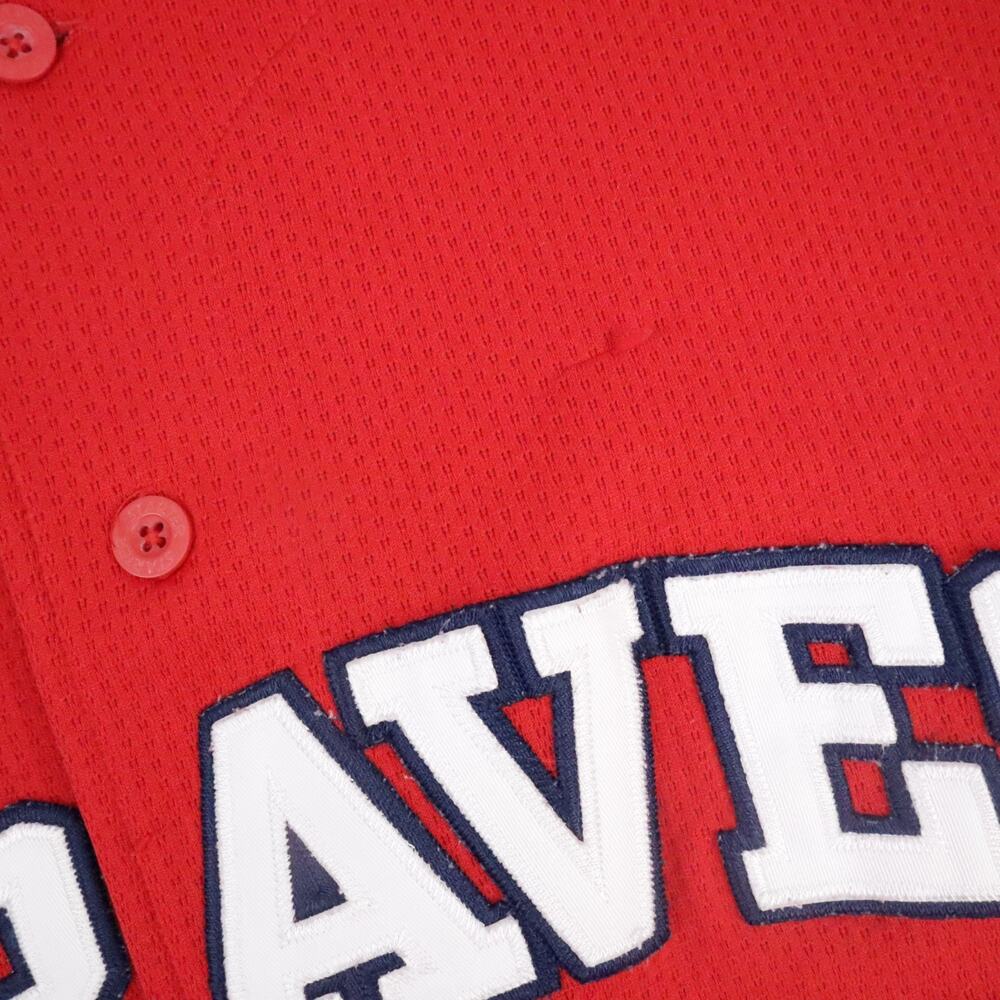 VTG Starter Atlanta Braves Baseball 2XL Red Short Sleeve Button Jersey Shirt - Picture 5 of 13